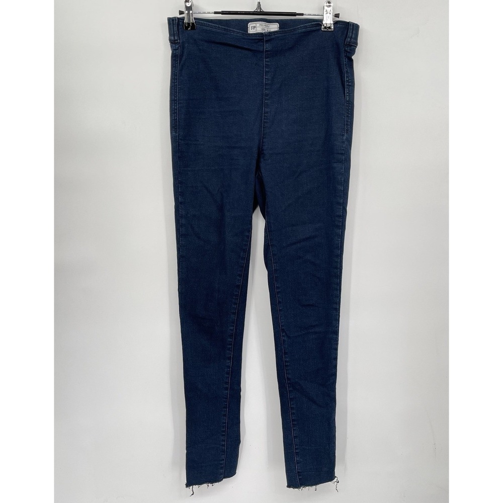 Free People W 27 Pull On Skinny Jeans Womens Dark Wash High Rise Raw Hem Legging
